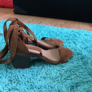 Merona faux suede heeled sandals